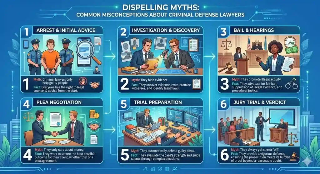 Dispelling Myths: Common Misconceptions About Criminal Defense Lawyers - Rajendra Law Office LLP