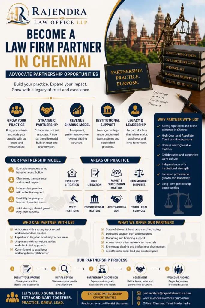Infographic - Become a Law Firm Partner in Chennai | Advocate Partnership Opportunities