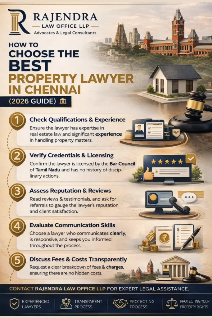 Choose the Best Property Lawyer in Chennai (2026 Guide) ๐๏ธ - Infographic