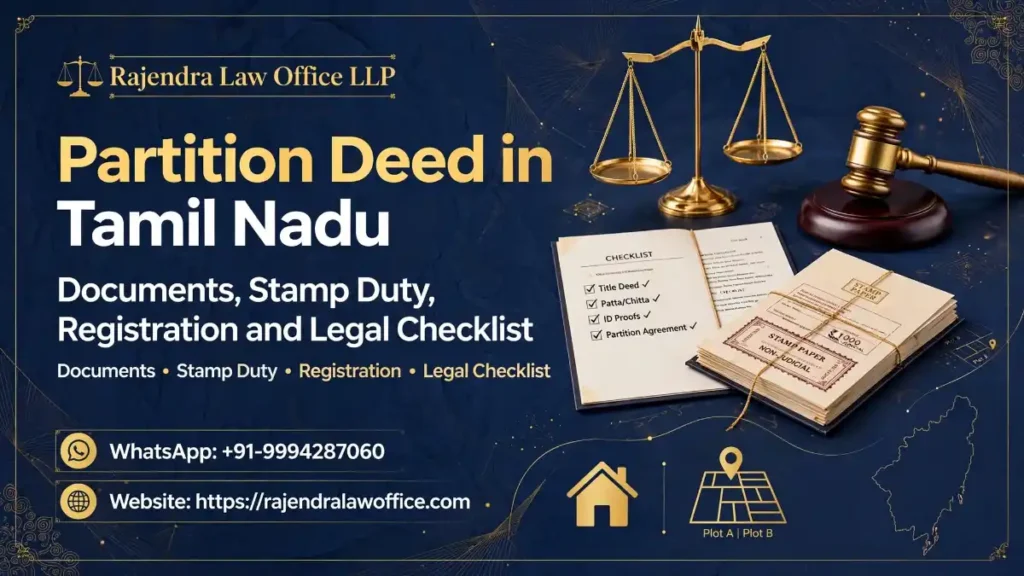 Partition Deed in Tamil Nadu: Documents, Stamp Duty, Registration and Legal Checklist